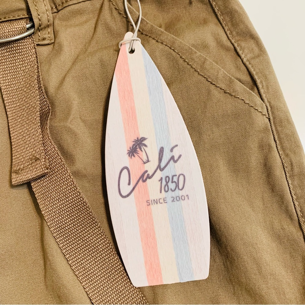 Cargo Pants Cali 1850 Suspender Brown Twill   Large Pockets High Rise Large NWT - Picture 6 of 16